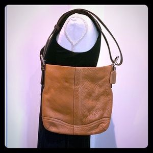 Coach brown leather shoulder bag